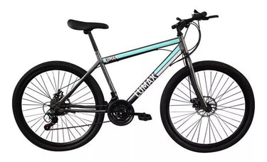 Bicicleta Lumax Rodado 26 Montaña 21 Cambios Shimano Oferta Color Gris/Celeste/Blanco - #𝑼𝑺𝒉𝒐𝒑